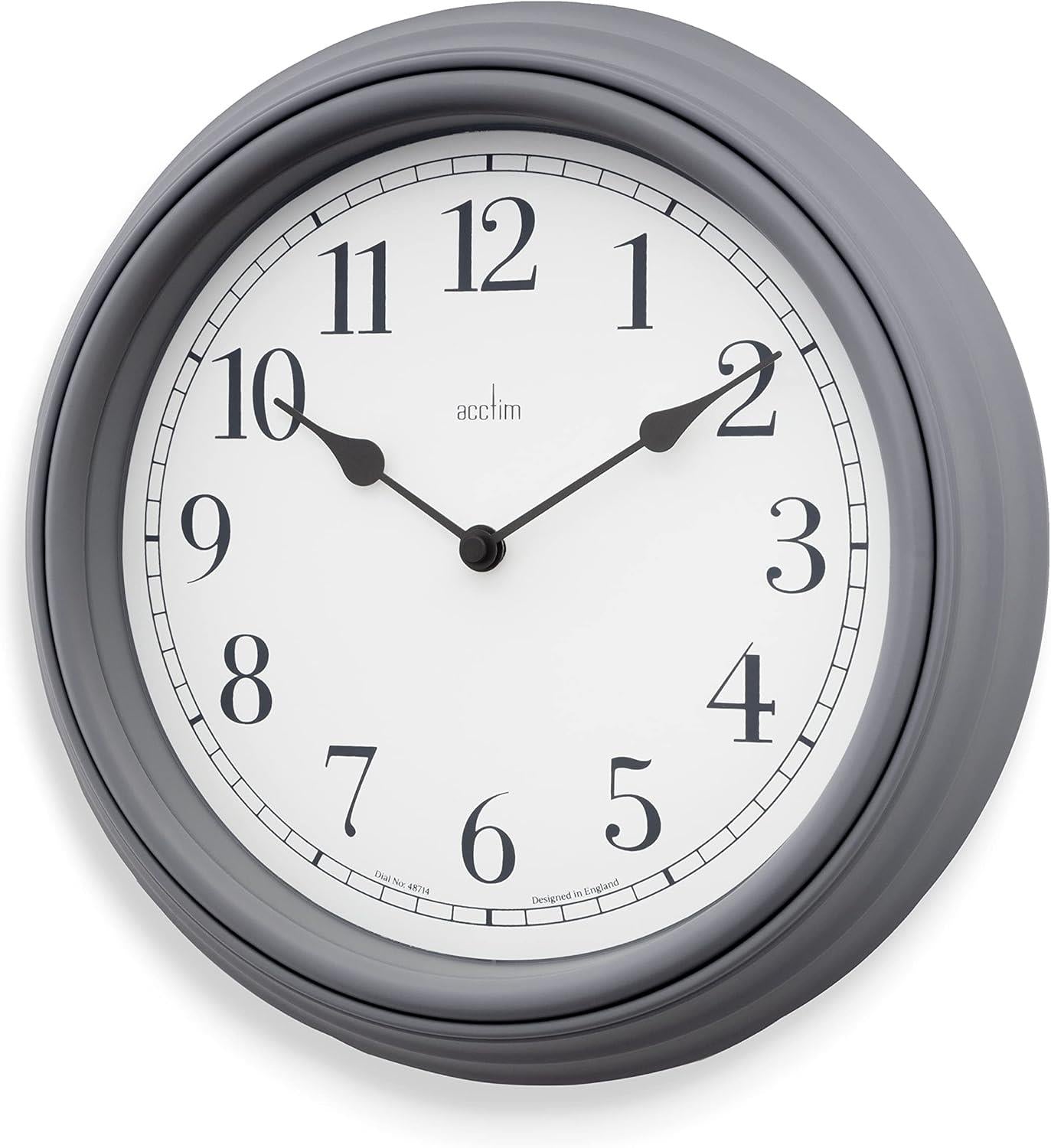 Acctim Devonshire Traditional 28cm Quartz Grey Wall Clock 22715