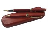 Imperial Wooden Dark Brown Gold Trim 2 Ball Pens IMP356R Gift Set - CLEARANCE NEEDS RE - Refill