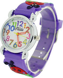 Relda Children's Analog Ladybird On Purple Silicone Strap Girl's Watch REL105