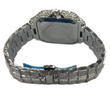 NY London Mens Fashion Bling Assorted Watch Dated Square Slver Dial Silver Bracelet Watch