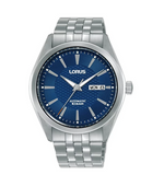 Lorus Mens  Embossed Elegant Sports 42mm Automatic Blue Watch