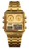 S135 Mens Chronograph Fashion Digital Square Big Dated Dial Stainless Steel Bracelet Watch NY London Available Multiple Colour