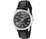 Casio Men's Black Leather Strap Watch - MTP-V001L-1BUDF