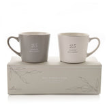 Amore Set of 2 Grey & White Mugs - 25th Anniversary