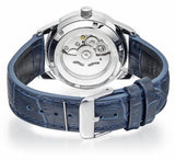 Lorus Ladies Automatic Fashion Day date Analogue Quartz Silver Sunray Dial with Blue Leather Strap Watch