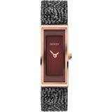 Seksy Womens Rose Gold Case & Leather Bracelet with Red Dial Watch - 2576