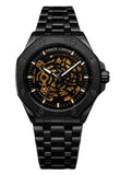 NYL Mens Automatic Metal Hollow Mechanical Octagon Dial Analogue Metal Bracelet Watch NY London Available Multi Colour