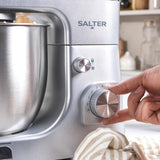 Salter Aspen Electric Stand Mixer 8 Speeds Stainless Steel 5L Mixing Bowl Silver