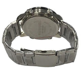 Ousuo Mens Fashion Ana Digital Big Dated Black Dial Silver Plated Bracelet Watch NY London
