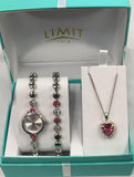 Limit Ladies Bling Fashion Bracelet Necklace and Watch Gift Set 6062G