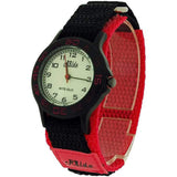 Relda Children's Analogue Nite-Glo Quartz Luminous Dial Pink & Black Velcro Strap Girls Watch REL56