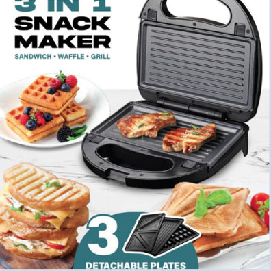 Domestic King 3 IN 1 Snack Maker Sandwich Waffle Grill press - DK18117
