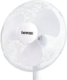 Benross 16 inch 3-Speed Pedestal Stand Fan Oscillating and Tilting Head White- 43930