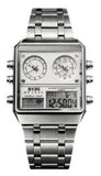 S135 Mens Chronograph Fashion Digital Square Big Dated Dial Stainless Steel Bracelet Watch NY London Available Multiple Colour
