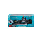 F1 MERCEDES AMG W14 2023 WITH DRIVER FIGURE RUSSELL 1:24