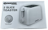 Daewoo 2 Slice Compact Toaster White- SDA2453