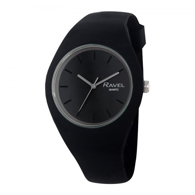 Ravel Unisex Large Comfort Fit Black Silicone Watch R1804.31