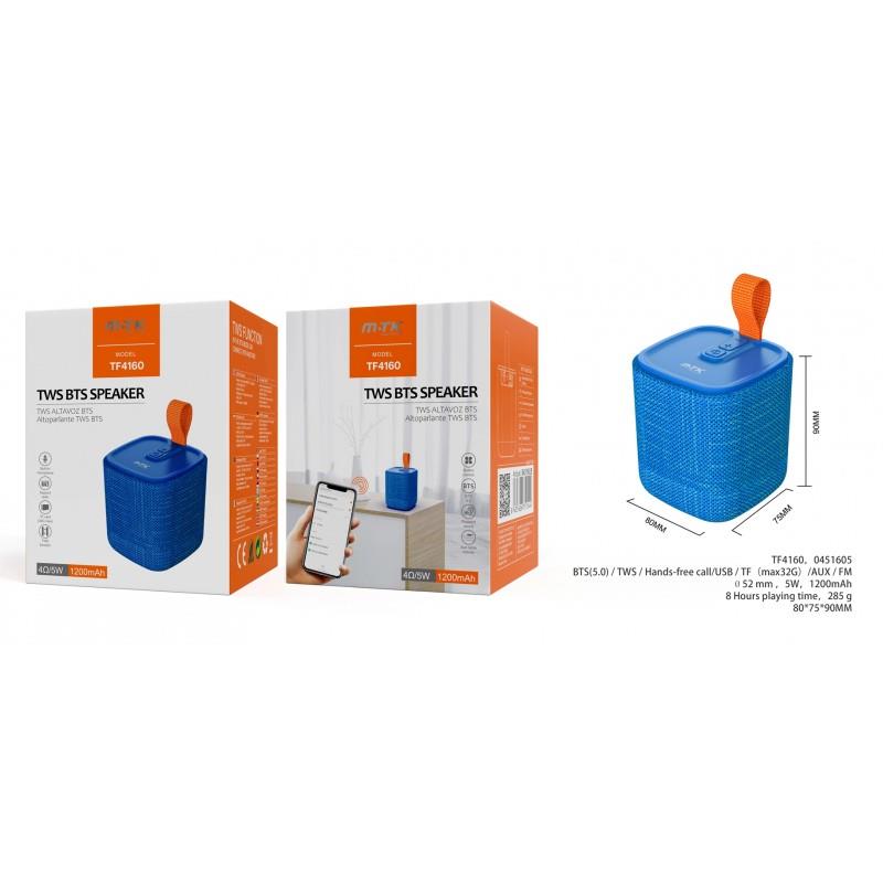 Portable BTS Speaker Seedling, BT5.0, 5W, TWS/FM/TF(32G)/USB/Audio3.5, 1200mAh, Blue