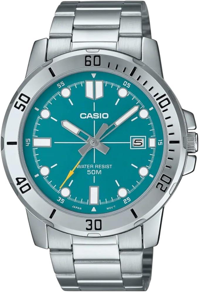 Casio Men's Enticer Stainless Steel Teal Dial Casual Analog Sporty