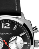 Sekonda Mens Pilot Airborne Chronograph Black Strap Watch 30028
