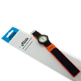 Relda Children's Analogue Nite-Glo Quartz Luminous Dial Orange & Black Velcro Girls/Boy Watch REL57