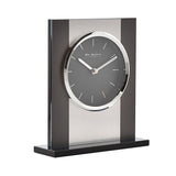 Wm. Widdop Glass and Brushed Aluminium Mantel Clock - Grey