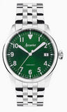 Accurist Mens Aviation Silver Case & Stainless Steel Bracelet with Forest Green Dial Watch 41mm