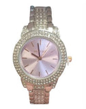 Henley Ladies Bling Diamante crystals Pink Dial Silver Bracelet Watch H07275.7