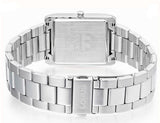 Lorus Mens Basic Fashion Rectangular Date Blue Dial Silver Stainless Steel Bracelet Watch RH935RX9