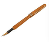 Imperial Wood Light Brown Gold Trim Fountain Pen Fine NIB  IMP323M