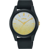 Lorus Women's Champagne dial With Black Silicone Strap Watch RG269TX9