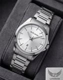 SUPLEON Men's Stainless Steel Analog Watch – Silver Dial Gadgetize