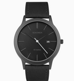Sekonda Mens Bergen Black Alloy Case & Black Leather Strap with Black Dial Watch