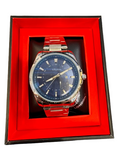 Supleon Men's Silver Stainless Steel Quartz Watch with Blue Dial Gadgetize