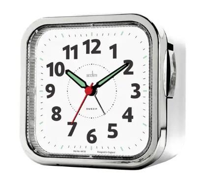 Acctim Otis Analogue Sweep Bell Alarm Clock White 16492