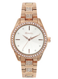 Ravel Plus Women's Stone Dial Jewellery Rose-Gold Dress Watch