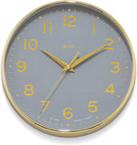 Acctim Rand 20cm Small Grey Dial Foil Embossed Numbers Quartz Wall Clock 22989