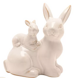 The Eggs-traordinary Gifting Co Reactive Glaze Bunny & Baby Figurine 13cm