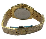 NY London Mens Fashion Bling Assorted Watch Dated Round Gold Dial Gold Bracelet Watch
