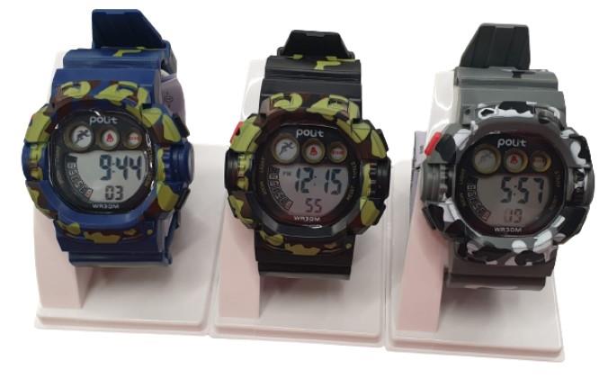 Polit Army Childrens Boys Sports Digital Waterproof Big Face assorted stlyes and colour's varied watch