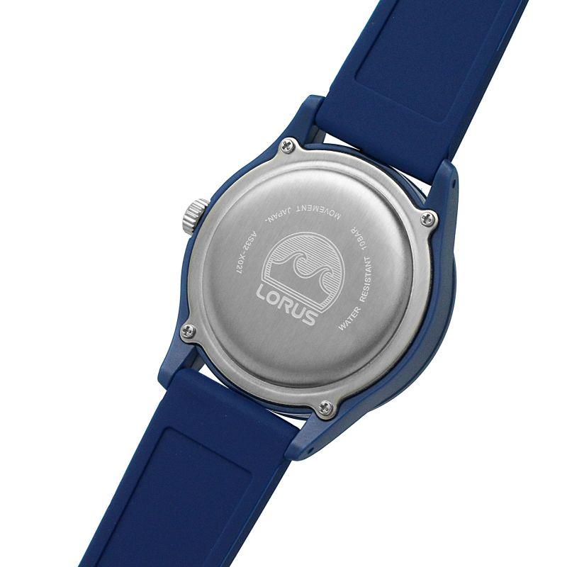 Lorus Mens Sports Solar Powered Black Dated Dial Blue Rubber Strap Watch RH305AX9