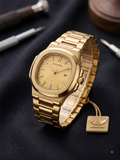 SUPLEON Men's Stainless Steel Analog Watch – Gold Dial Gadgetize
