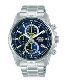 Lorus Mens Chronograph Tachymeter 43mm Blue Watch