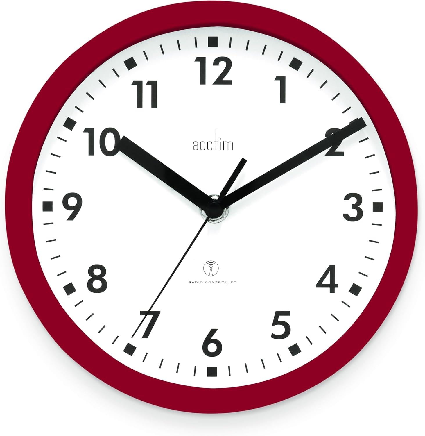 Acctim Nardo 20cm Radio Controlled Red Wall Clock 74664