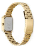 Casio Ladies Basic Water resistant Dated Golden Analogue Dial Golden Stainless Steel Band Dress Watch