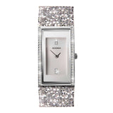 Sekonda Ladies Bling Rectangular Silver Dial & silver stone Stainless Steel Bracelet Strap Watch
