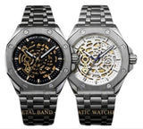 NYL Mens Automatic Metal Hollow mechanical Dial Analogue Metal Bracelet Watch NY London Available Multiple Colour