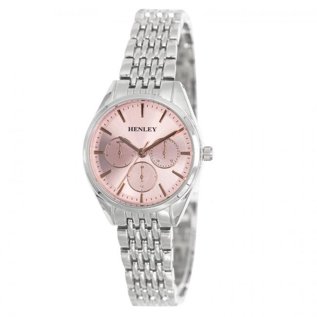 Henley Ladies Dress Sports Pink Dial & Silver Bracelet Watch H07321.5