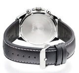 Lorus Mens Fashion Sports Chronograph Date Grey/Blue sunray Dial Black Leather strap Watch RT341KX9