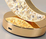 Extrastar Cordless Acrylic Crystal Moon LED Touch Control Dimmable USB Rechargeable 3 Colour Temperature Bedside Desk Lamps